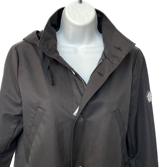 Noel Asmar Jacket Coat Black Button up & Zipper Equestrian Rain Coat Size XXS - Picture 3 of 12